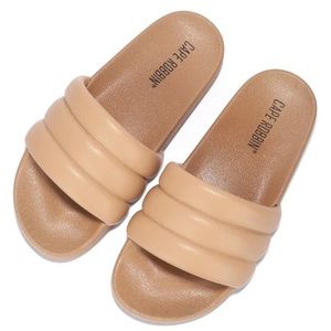 Cape Robbin Barrel Nude Puffer Sandals Slides Mules Slip On House Shoes